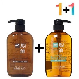 Japanese Hot Springs Horse Oil Silicone-Free Hair Shampoo Treatment / 일본온천 마유 무실리콘 머릿결 샴푸 트리트먼트
