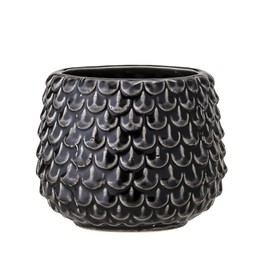 Bloomingville Stoneware Flower Pot Pinecone, Planter, 3,75'', Black