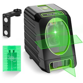 Huepar Box-1G Laser Level with Pulse Mode for Indoor & Outdoor Use, 150ft /150° Professional Self Leveling Green Laser Line Tool with Switchable Cross Line for Picture Hanging, Tile, DIY Project