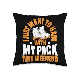 Roller Skates for Roller Derby Accessories Girl Player Pads Roller Skater Gear Derby Throw Pillow, 16x16, Multicolor