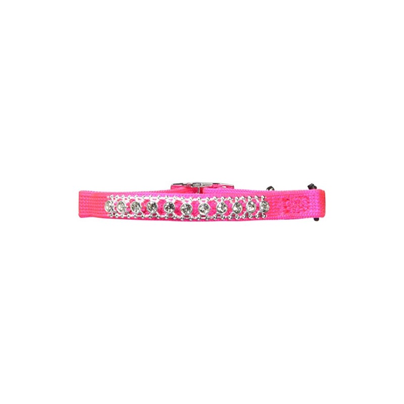 Petmate Bling Elastic Cat Collar, 3/8" x 8-10", Pink