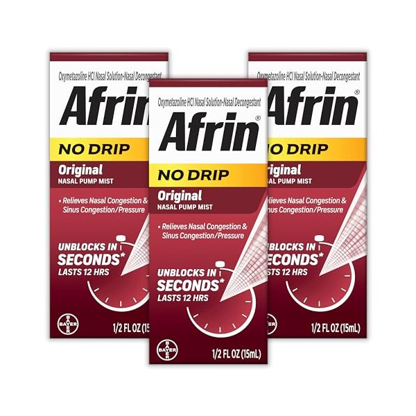 Afrin AFRIN No Drip Original Nasal Mist Triple Pack, Non-Drowsy,