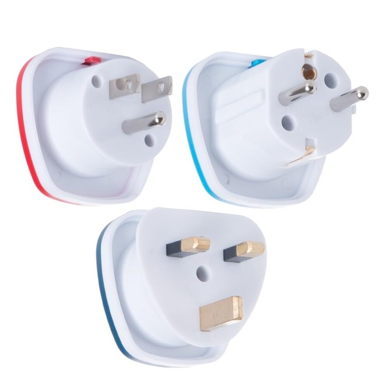 Globite Travel Adaptor Multi Pack USA/UK/EU, White
