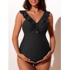 Summer Mae Ribbed Ruffle Maternity Swimsuit One Piece Cutout Pregnancy