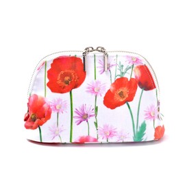 W1003200 Round Pouch (Small) Scarlet Poppy Makeup Pouch, Stylish, Cute