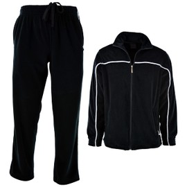 ChoiceApparel Mens Velour Tracksuit with Zippered Pockets (204-Black, 2X-Large)
