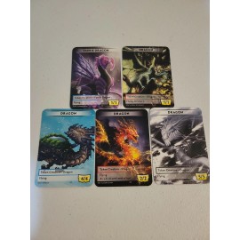 Dragon Shield  Dragon Shield Promo Dragon Tokens Complete Set of 5 GenCon Exclusive 2021 New