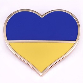 Ukrainian Flag Blue Yellow Heart Badge Enamel Pin Brooch Country Flag Pin Badge International Travel Brooch Jewelry for Backpacks Hat Bag Clothes