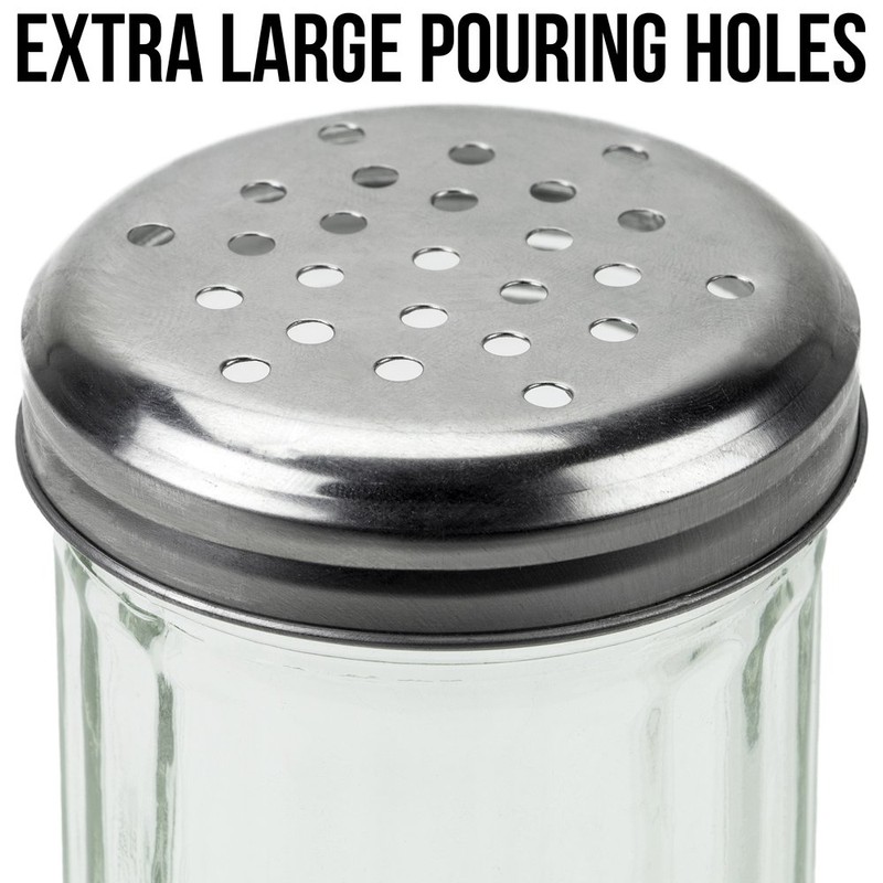 1 Pack of 12oz. Spice & Cheese Shaker|Glass Jar, Metal