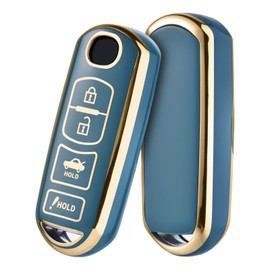 ELOHEI for Mazda Key Fob Cover Case, Compatible with Mazda 3 6 8 Miata MX5 CX3 CX4 CX5 CX7 CX9 Premium Soft TPU 360 Degree Full Protection Key Shell(Blue (4 Button))