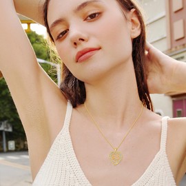 POPLYKE Gold Plated Muslim Islamic Religious Pendant Necklace for Men Women Sterling Silver Religious Allah Jewelry Gift