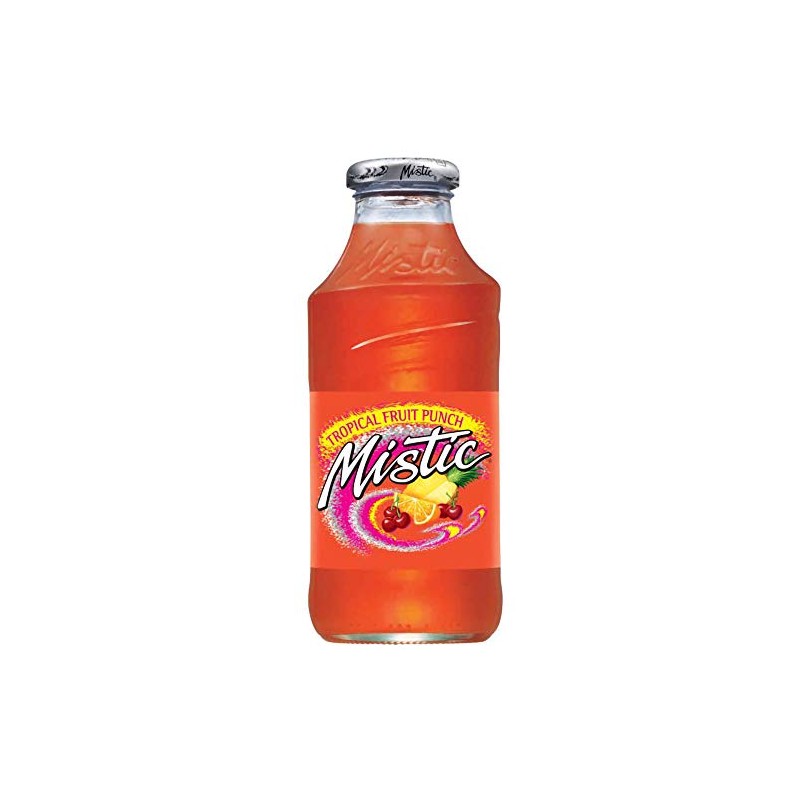 Mistic Tropical Fruit Punch Drink, 16oz Glass Bottle (Pack of