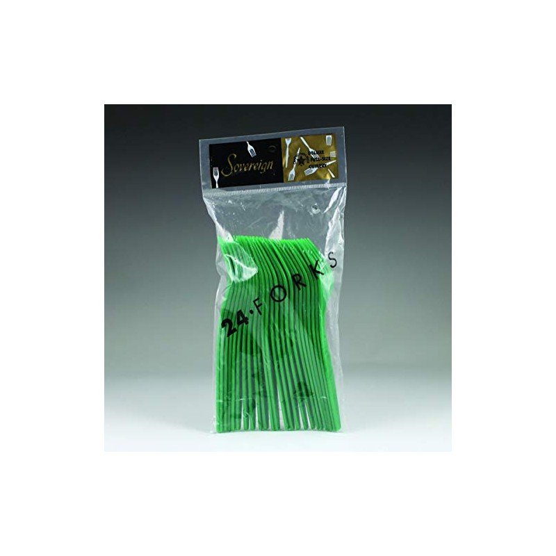 Maryland Plastic Full Size Forks | Green | Pack of