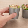 Restaurantware 4 oz Round Silver Plastic Tin Can - with