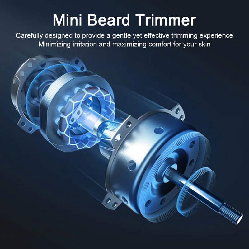 Mini Beard Trimmer USB Charging Electric Pocket Beard Clipper Gentle