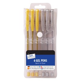 Just stationery Gel Ink Pen - Silver/Gold (Set of 6), 1224