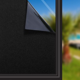 KTJ Window Film, Blackout Sheet, Blindfold Sheet, Privacy Protection, Window Treatment Film, Glass Shatterproof Sheet, Thermal Insulation Film, UV Protection, Square Included, Repositionable (11.8 x