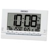 Seiko Clock SQ323W Digital Tabletop Alarm Clock, Radio Controlled, White,