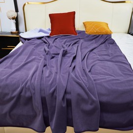 Ahinahwap Waterproof Blanket for Bed Couch Sofa, 60"x80" Reversible & Washable, Waterproof Blanket Queen Size, Water Resistant Twin Bed Blankets, Leakproof (Deep Purple/Light Purple)