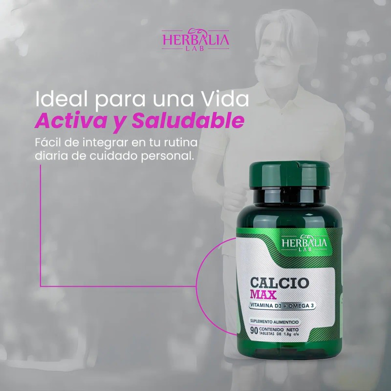 Calcio 600 Herbalia Lab Vitamina Omega Tabletas