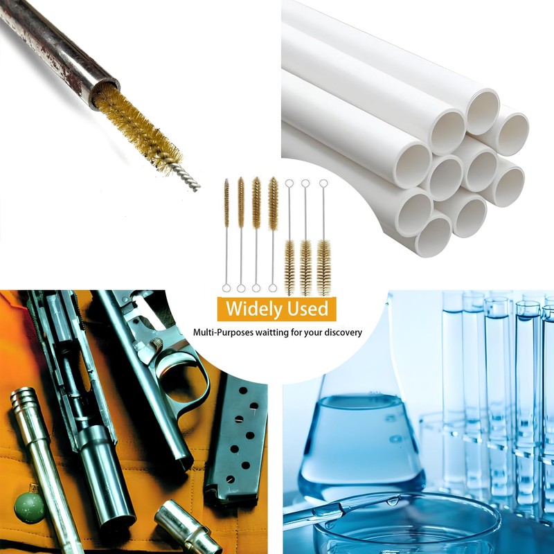 Preamer 6pcs Brass Tube Pipe Cleaners Brush Set , Multi-Functional