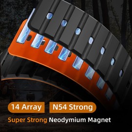 Magnetic Silicone Band Compatible with Garmin Instinct 3/2/Solar/Tactical/Tide/Esports 45mm 50mm,26mm 22MM Quick Fit Release Rugged Instinct Bands for Men Women (Black/Orange, 50mm/26mm)