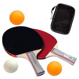 High Performance Table Tennis Set, Table Tennis Bat Set with 2 Table Tennis Bats, 3 Table Tennis Balls and Carry Bag, Ideal for Players for Beginners, Advanced and Family Entertainment