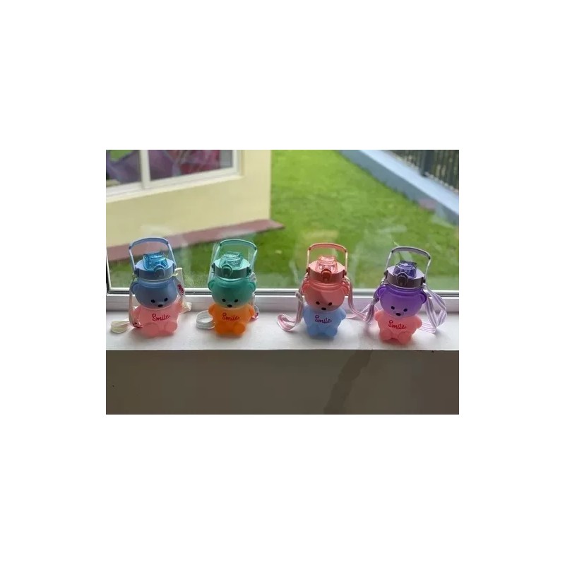 Total Supplier Botella Para Agua Niños Con Correa Osito Bicolor