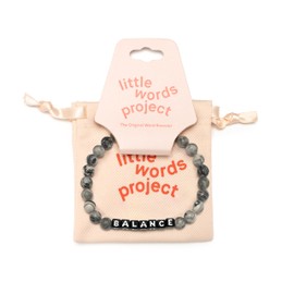 Little Words Project Balance Bracelet, The Original Word Bracelet, Made with Picasso Jasper Stones and Plated Brass Hardware, Handcrafted Design & Positive Message, Size L/XL