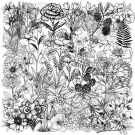 Black and White Plants Stickers 50 Pcs Waterproof Funny Cute Floral Sticker for Water Bottle Laptop Car Scrapbook Skateboard Snowboard Luggage,Vinyl Transparent Plants Decals for Teens Girls Adults