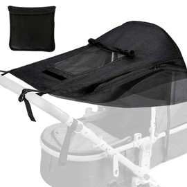Universal Pram Sun Sail, with UV Protection 50+ and Waterproof, Awning, Pram, Adjustable Sun Protection, Adjustable Sun Protection for Prams, Buggies (Black)