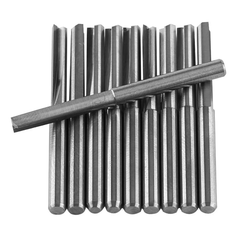 Set 10 Piezas Brocas Fresas Para Fresadora Cnc 1/8 3.175mm