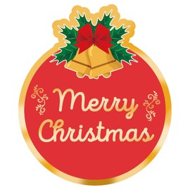 120 Merry Christmas Sticker, 2" Christmas Envelopes Seals, Gold Foil Stamping Label Xmas Gift Stickers, Christmas Decorative Sticker Good for Xmas Gifts Wrapping, Cards, Boxes, New Year Party Gifts