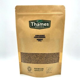 Organic Fenugreek Seeds 250g, Certified Organic, Non-GMO, Vegan, No Additives, No Preservatives, Resealable Bag by Thames Organic 250g