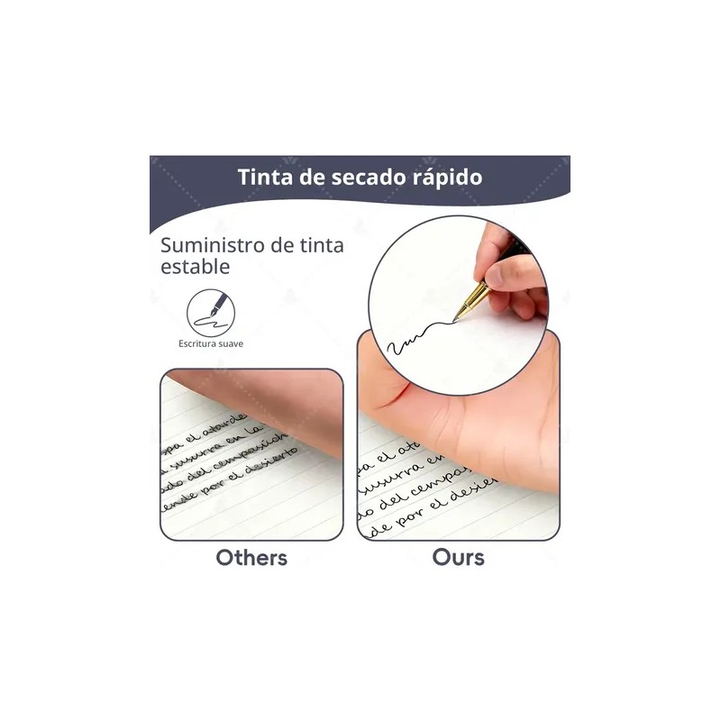 Bolígrafo Wiknices de Acero con Recambios y Estuche, Pack de