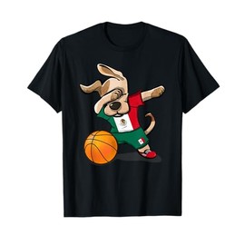 Dog Dabbing Basketball Mexico Jersey Shirt Mexican Bball T-Shirt for Men Women Girls Kids