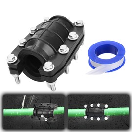 SODOI 1 1/4 inch Water Pipe Repair Clamp,stopped the leak，anti-impact, anti-cracking，Emergency for Plastic PE PVC Metal Steel Iron Pipes (31mm-33mm)
