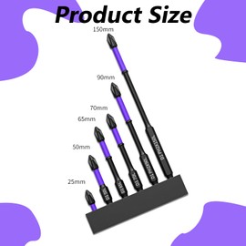 6Pcs D1 Anti-Slip and Shock-Proof Bits with Phillips Screwdriver Bits Magnetic Screwdriver Bits Set Strong Magnetic Impact Screwdriver Set Impact Screwdriver Driver Bits Set Non-Slip Screwdrivers Bits