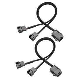 GINTOOYUN 2-Pcs Chassis Power Supply 6-Pin to 3/4 Pin Fan Cable 12 V Chassis Power Supply 6 Pin Female to 2 x 2 Pin Male 1 to 2 Fan Cable for Chassis Cooling Fans (10.82 Inches) (1 to 2)