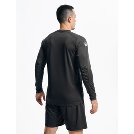 KELME Men's Soccer Goalie Jerseys,Padded Goalkeeper Kit,Youth Goalie Shirt and Pants with Socks Black XX-Small