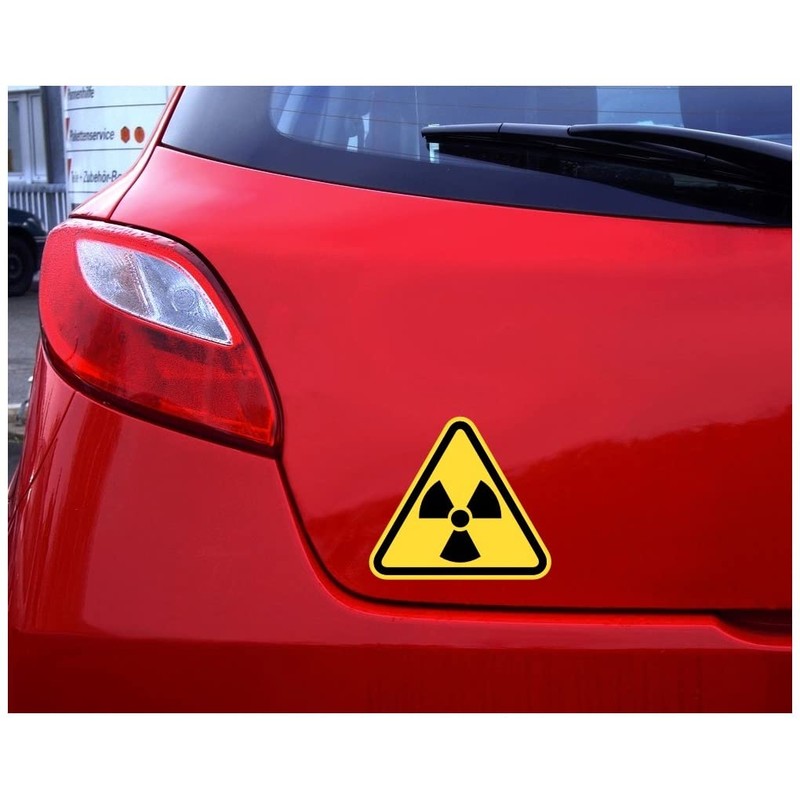 Samunshi® Warning Triangle Radioactive Sticker 20 x 17.5 cm Multi-Coloured
