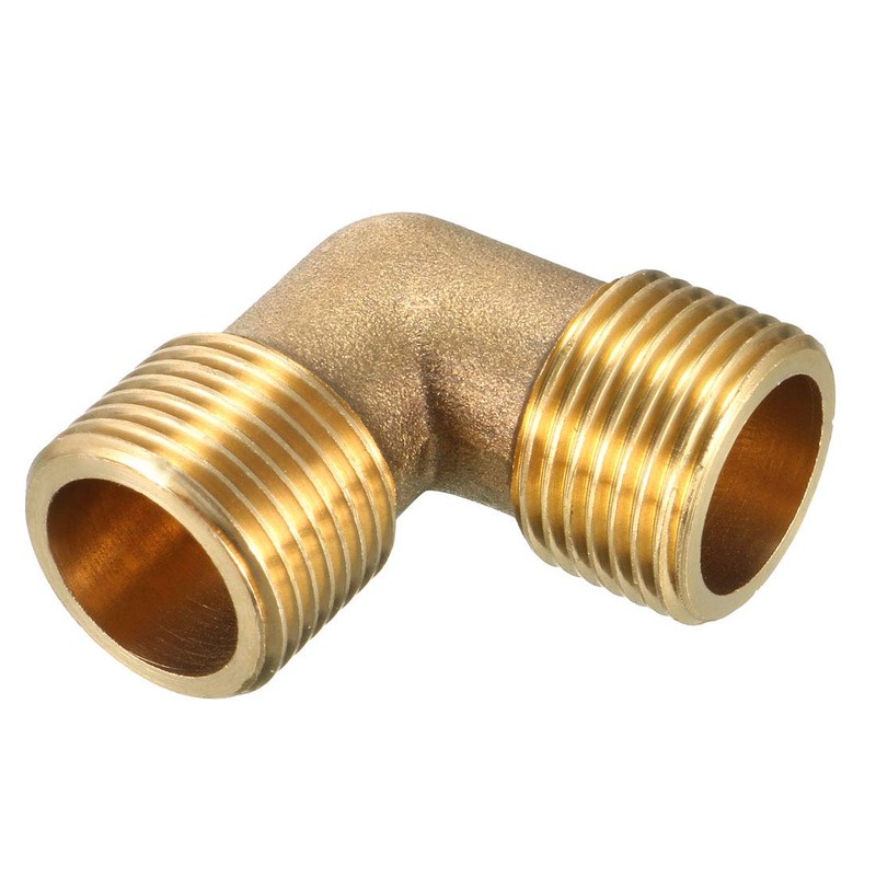 sourcing map Brass Elbow Pipe Fitting 90 Degree 3/8 PT