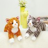 PEACH CAT Striped Cat Stuffed Animal 9.8" Realistic Kitten Plushies