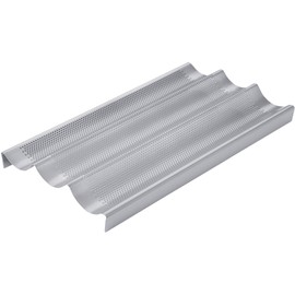 Chicago Metallic Commercial II Non-Stick Perforated Baguette Pan. Creates a crisp, golden-brown crust, 16 L x 9 W x 1.5 H