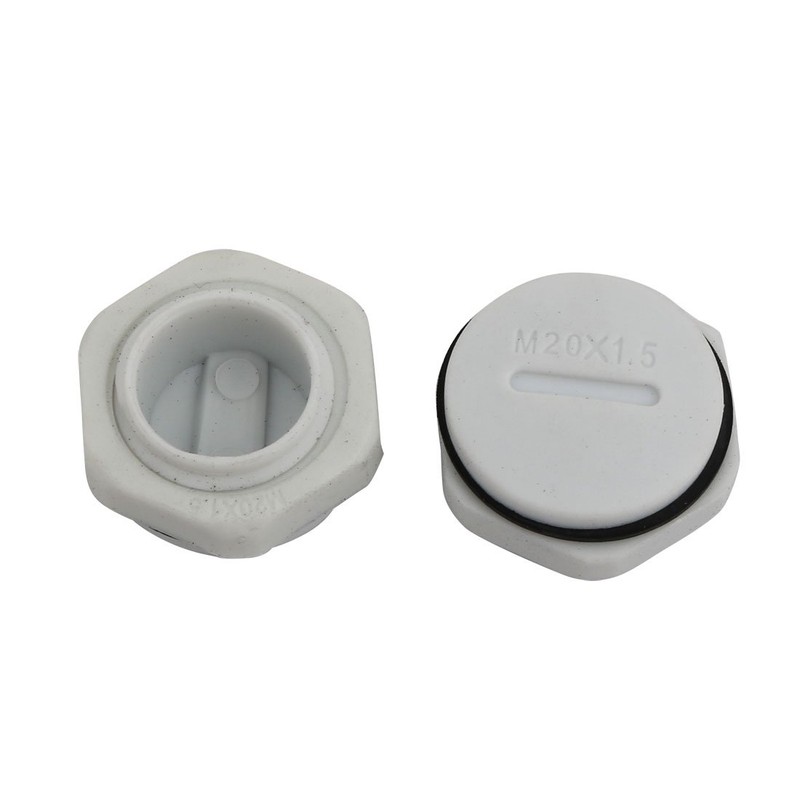 sourcingmap 10pcs GLW-M20G Nylon Threaded Cable Gland Cap Round Screw-in