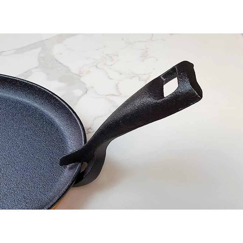 HAWOK Cast Iron Fajita Skillet Japanese Steak Plate with Handle