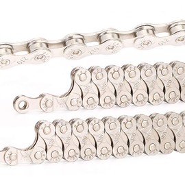 Farbetter 6/7/8 Speed Bike Chain 1/2 x 3/32 Inch 116 Links, Electroplating Silver, Rust Prevention