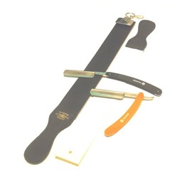 3 Pcs Classic Folding Shaving Straight Razors PLUS Leather Sharpening Strop Excellent Gift Set