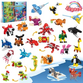 Zitetbolo Party Favors for Boys Girls Ages 6 8 10 12, 22 Pack Animals Building Block Toy Stocking Stuffers Classroom Prizes Goodie Bags Building Set, Valentines Day Easter Christmas Birthday Gifts for Kids
