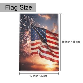 Gkyygk Firework Patriotic Welcome Garden Flag 12x18 Inch Double Sided Small Burlap Banners Yard House Seasonal Farmhouse Home Decor for Men Women